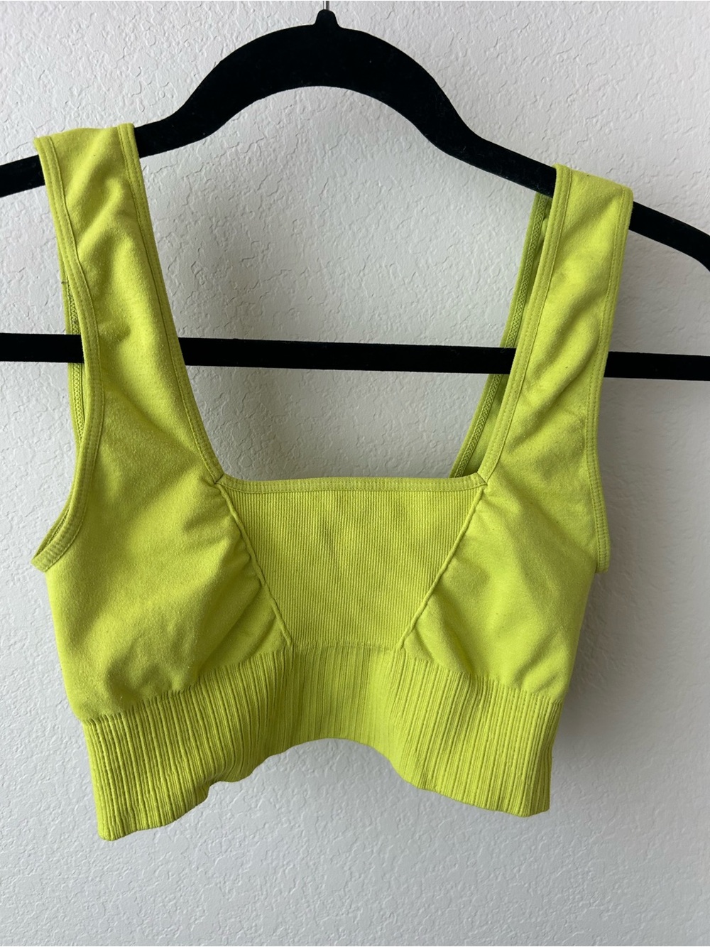 FP Movement by Free People High-Impact Cropped Sports Bra in Neon Yellow-Green